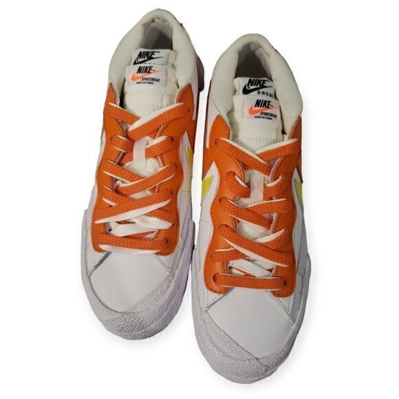 Nike Blazer Low Sacai White Magma Orange Men's Size 7, Women's 8.5, UK 6 NIB NWB - Picture 2 of 10